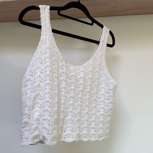 White Knit Crop Top